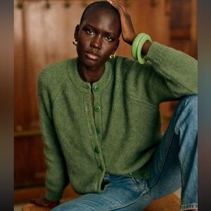 Sezane Othello Cardigan Laurel - Size XL